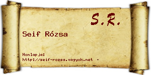 Seif Rózsa névjegykártya